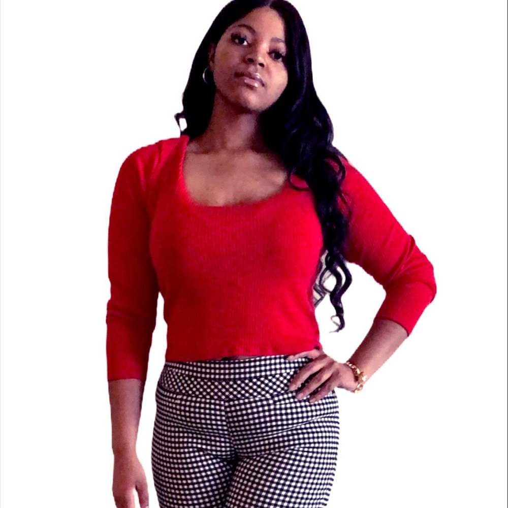 PANTS - Black & White Oxford  Print Pants